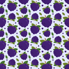 Seamless pattern with wild berries. Vector illustration of summer berries for textiles and backgrounds