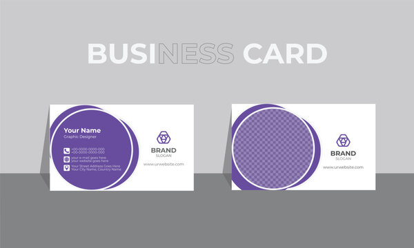Modern presentation card. Vector business card template. Visiting card for business and personal use. Vector illustration design. Creative and modern business card template.