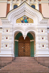 Fototapeta na wymiar Entrance to Alexander Nevsky Cathedral, Tallinn, Estonia