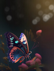 Fototapeta na wymiar Colorful butterfly with wings spread out , Generative AI illustration