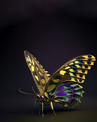 
Colorful  butterfly with wings spread out , Generative AI illustration