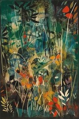 Beautiful abstract painting, image created with generative ai