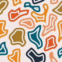 Seamless pattern with abstract shapes. Modern random colors.