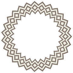 Ancient mosaic frame. Decorative antique stone ornament.