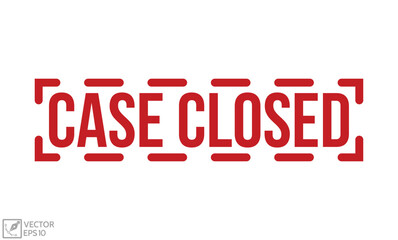 Fototapeta premium Case Closed Red Rubber Stamp vector design.