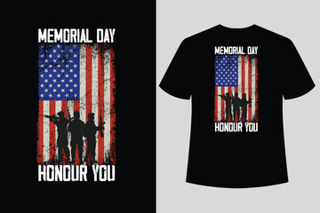 Happy memorial day typography t-shirt design - obrazy, fototapety, plakaty