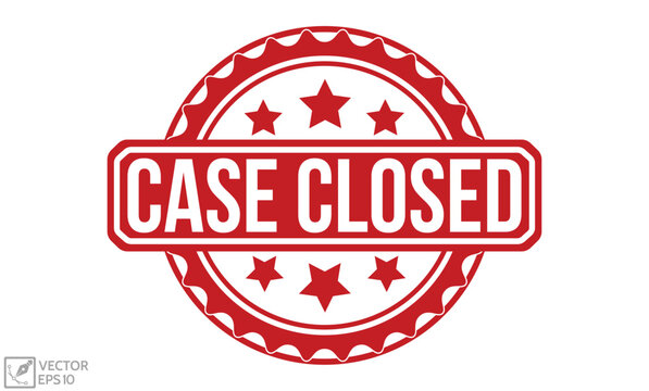Case Closed Red Rubber Stamp vector design.