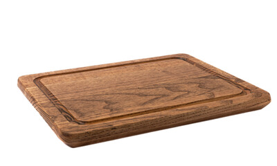 Cutting board isolated on white background. Handmade cutting board wood cutting board. Wooden board on a white background. MOCKUP. Design.