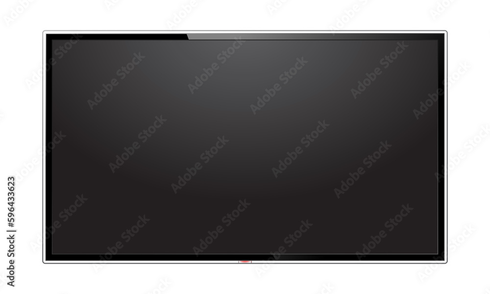 Wall mural realistic modern tv screen mock up. large computer monitor display. blank television template. png c