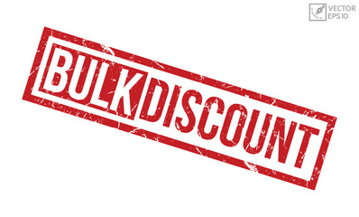 Bulk discount grunge rubber stamp on white background. Bulk discount Rubber Stamp.