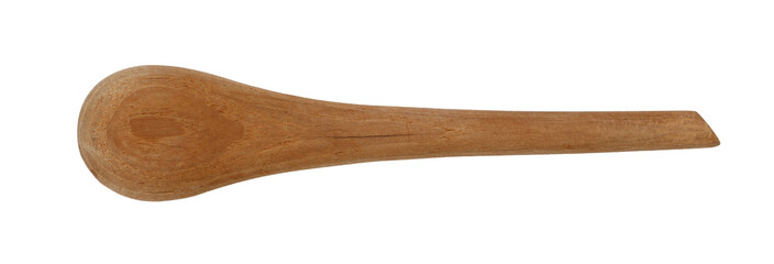 Wooden spoon back top view, png isolated on transparent background