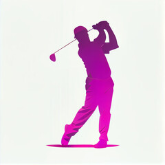 silhouette Golfer illustration vector , generative ai
