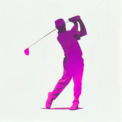 silhouette Golfer illustration vector , generative ai