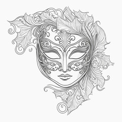 carnival mask isolated on black