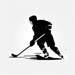 silhouette, hockey, player, NHL, Illustration, sport, vector, skating, activity, icon, sports, ice, winter sport, generative ai, cfc2023spr