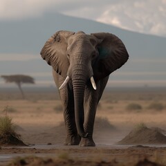 Fototapeta na wymiar Gigante gentil: admirando la belleza del elefante
