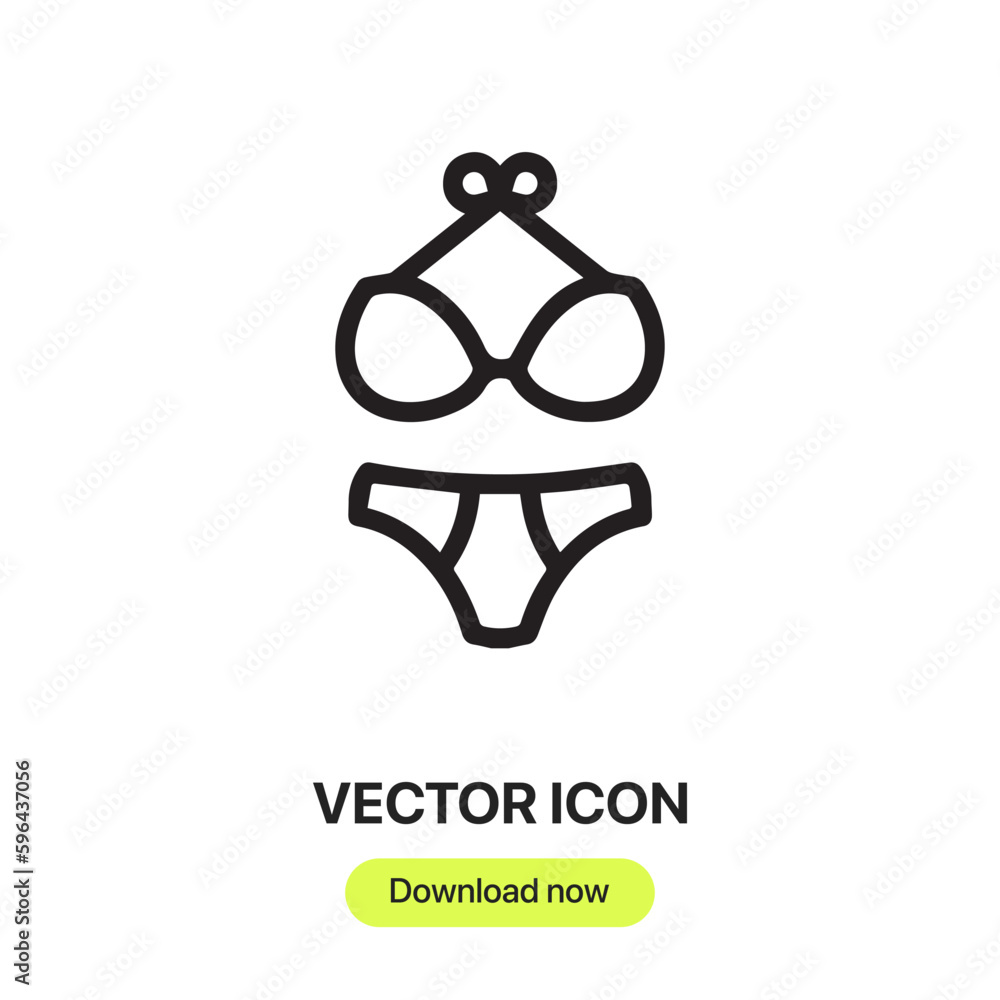 Poster bikini icon vector. linear style sign for mobile concept and web design. bikini symbol illustration.