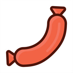 Hotdog line and solid icon, junk food concept, hot dog sign on white background, american hotdog sandwich with sauce icon in outline style for mobile concept and web design. Vector graphics. - 