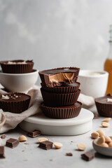Homemade chocolate peanut butter cups , Generative AI