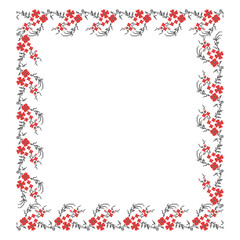 Rectangular frame made of vegetable. floral ornament, a border in the form of a circle from elements of traditional Ukrainian geometric cross-stitch, amulets, for decorating weddings, celebrations