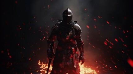 Naklejka premium Knight, Generative AI, Illustration