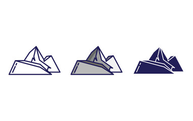 dark mountain vector icon