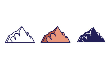 fault block mountain vector icon