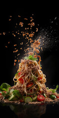 speed studio food splash tornado image of mince , Generative AI