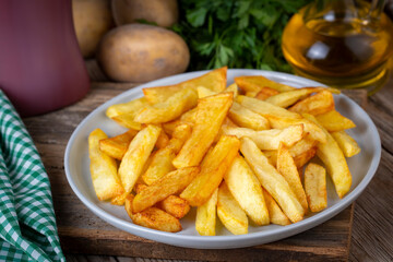 Turkish style handmade french fries, Turkish name; Ev yapımı patates kizartmasi