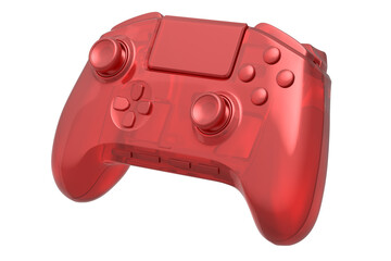 Realistic video game joystick in trendy style glassmorphism or frosted glass