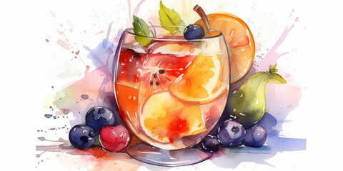 Fototapeta na wymiar cocktail with fruits
