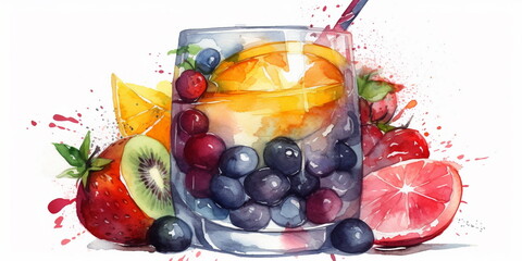 fruit cocktail with berries