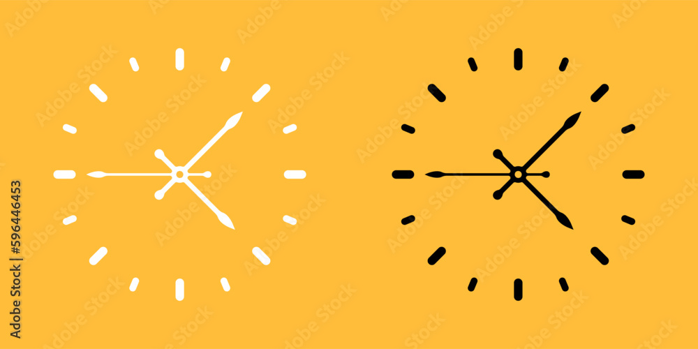 Poster clock vector icon set. wall clock template. time stamps vector set. countdown vector. clock concept 