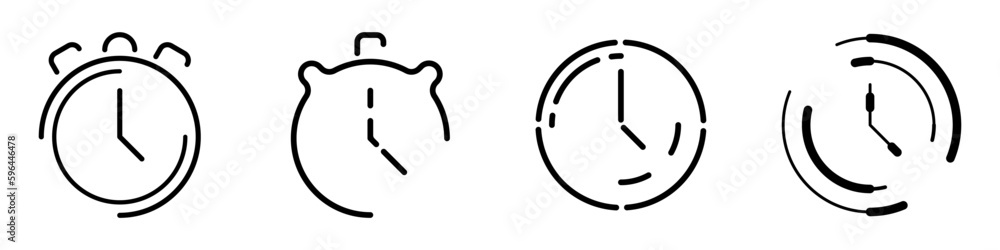 Poster stopwatch, clock, timer vector set. icons set of stopwatches. counting time forward and backward on 