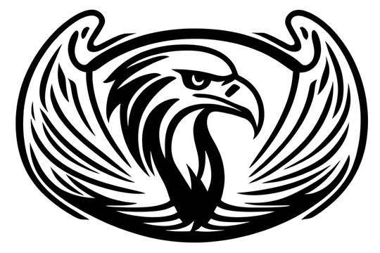 ai-generated illustration of an American eagle simple line art logo