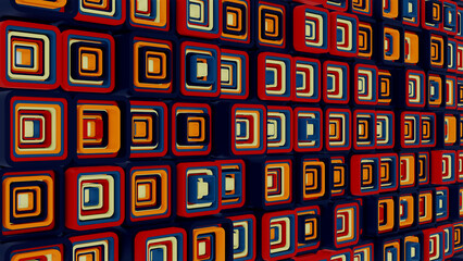 3d background abstract. Satisfying abstract animation.  Motion geometric cubes. 8k image.