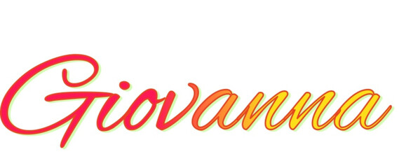 Giovanna - red and yellow color - female name - ideal for websites, emails, presentations, greetings, banners, cards, books, t-shirt, sweatshirt, prints

