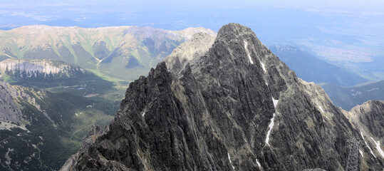 Panorama of Kezmarsky Stit in Slovak Tatry mountains