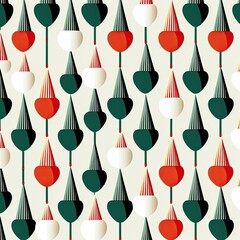 Minimal pattern of Christmas wrapping paper, symmetrical created with generative AI technology