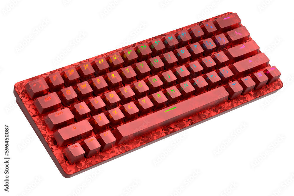 Poster realistic computer keyboard with seamless wavy pattern isolated on white