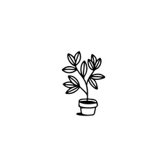 small tree doodle illustration vector