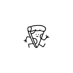 cute pizza character vector illustration