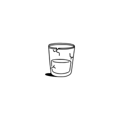 doodle vector illustration of a glass filled with water