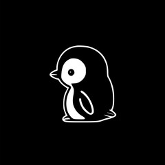 Penguin | Black and White Vector illustration