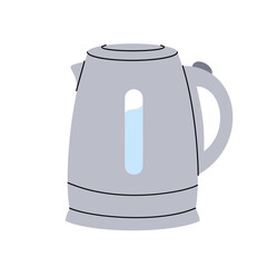 Electric kettle icon. Kitchen tools silhouette. Vector illustration.