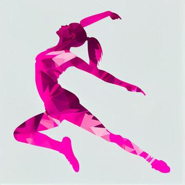 silhouette gymnast illustration, generative ai