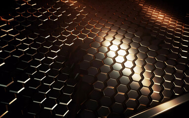 abstract background with dark hexagon patterns