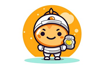 cartoon character holding a cellphone and looking at it with surprise. Generative AI