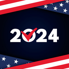 USA election 2024 vector background illustration