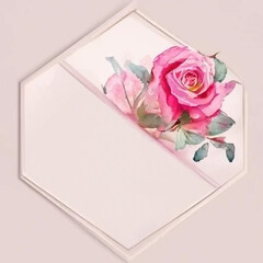 Watercolor rose card